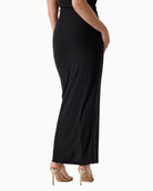 GUESS draped pencil skirt black back view fitted silhouette
