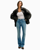 GUESS sexy flare jeans blue full outfit with jacket