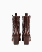 Gaimo Alessia Ankle Boot in brown back view with low block heel