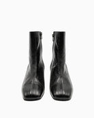 Gaimo Ankle Boot in black front view with squared toe