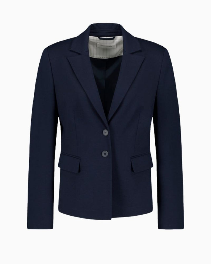 Gerry Weber Classic Stretch Blazer in navy with one-button fastening and flap pockets