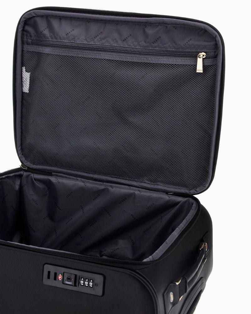 Interior compartments with personalised lining and zip pockets