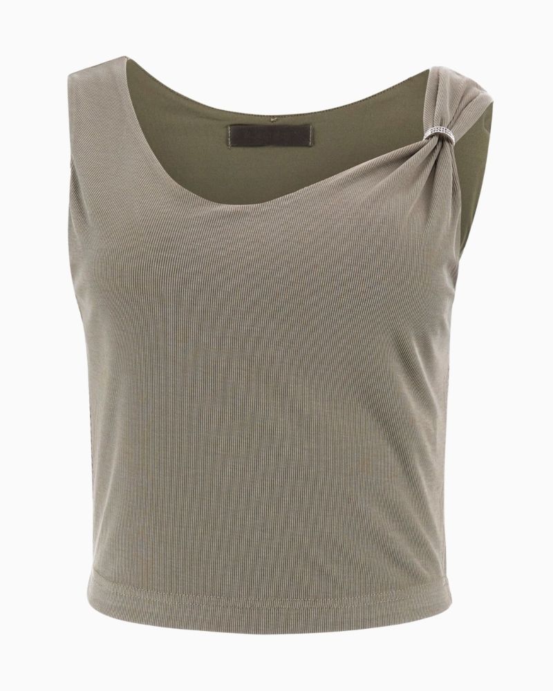 売れ筋商品|||ゲス カットソー トップス レディース Women's Aimee Sleeveless Jewel Draped Top Buffy Guess - Aimee Jewel Top – Aines Boutique