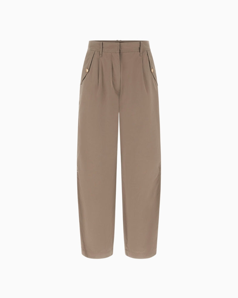 GUESS brown cotton blend trousers fabric detail – Áines Boutique