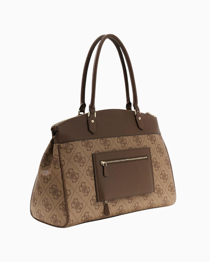 Guess Berta brown shopper bag side profile – Áines Boutique