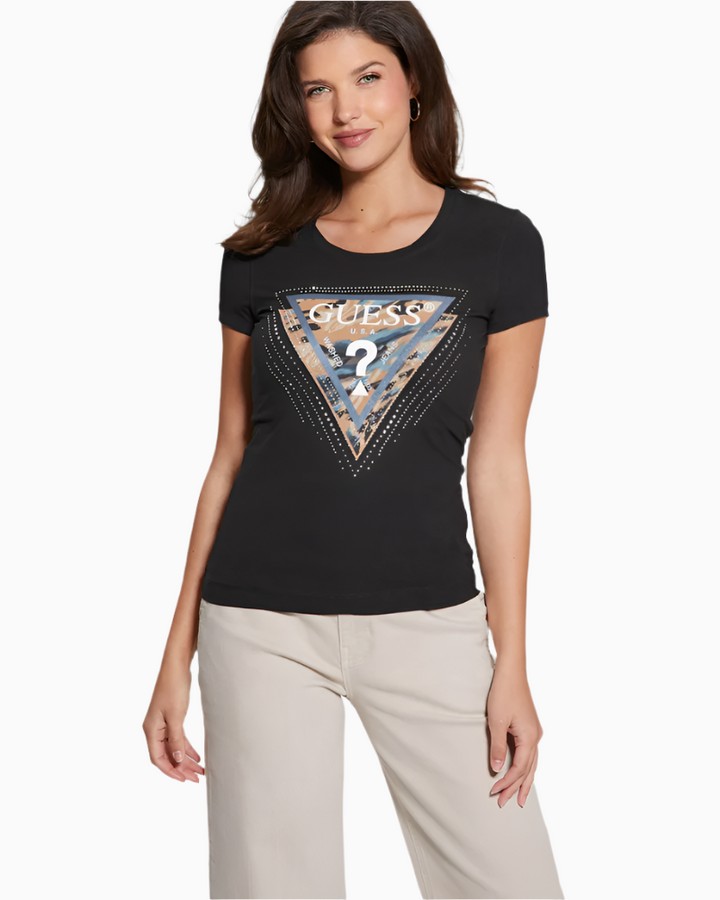 Guess - Crew Neck Triangle Leo Tee