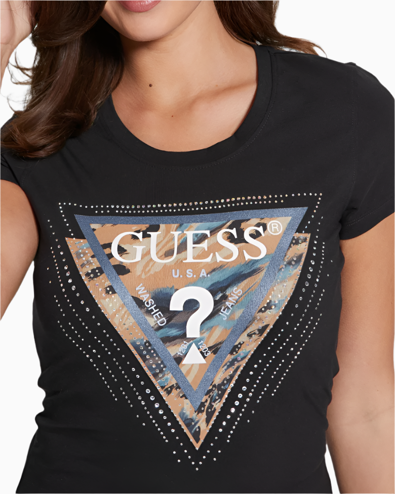 Guess - Crew Neck Triangle Leo Tee