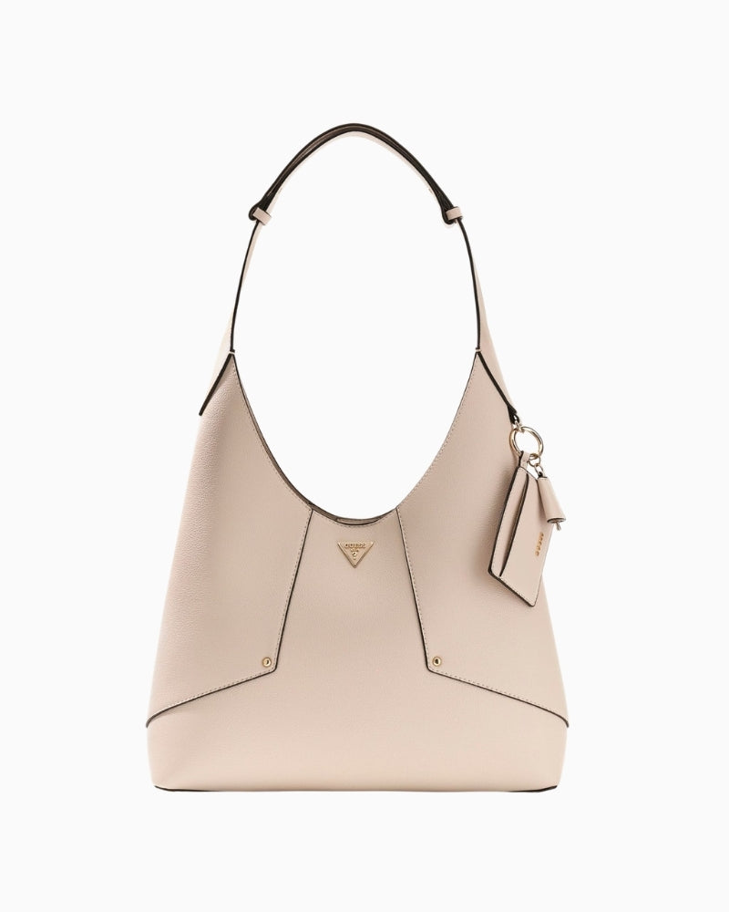 Guess Darcy hobo bag stone front view – Áines Boutique