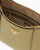 Guess Darcy logo shoulder bag green side view – Áines Boutique