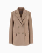 GUESS double breasted blazer brown front view  – Áines Boutique