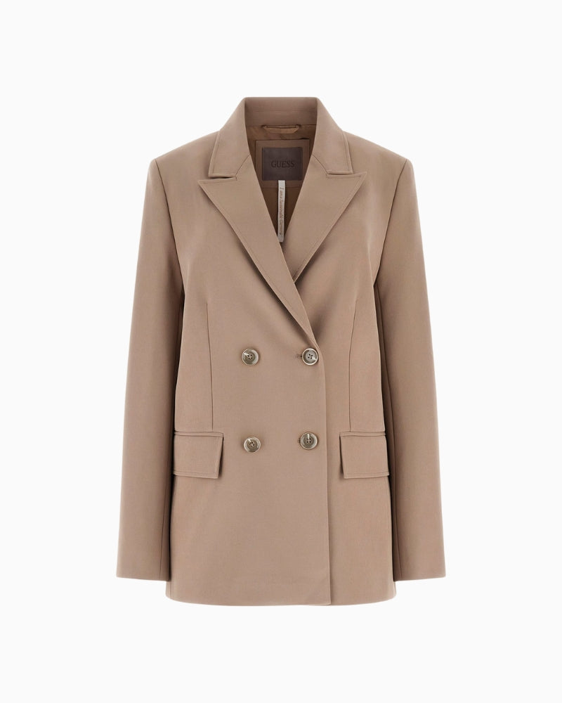GUESS double breasted blazer brown front view  – Áines Boutique