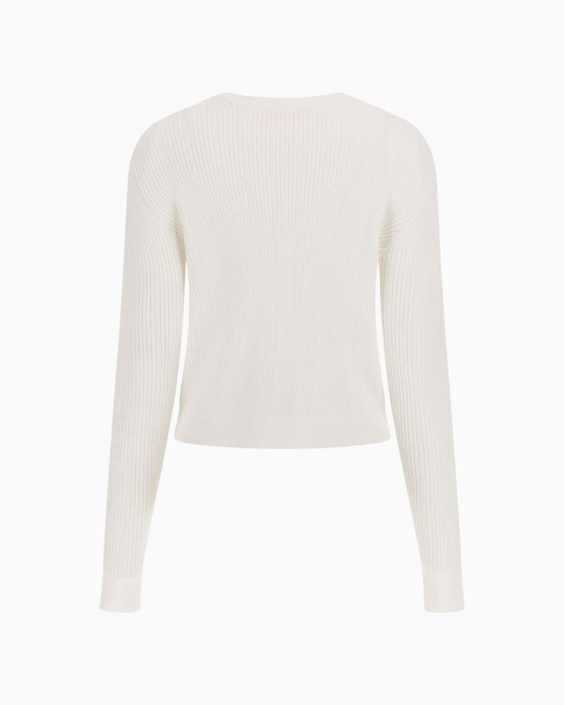 Back of Lightweight viscose blend top styled with jeans for a clean, casual look