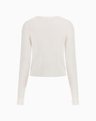 Back of Lightweight viscose blend top styled with jeans for a clean, casual look