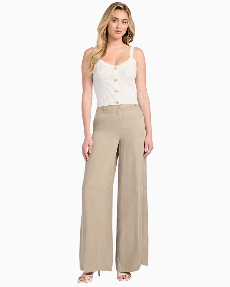 GUESS white knit crop tank with scoop neck and tie-back detail