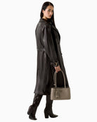 GUESS faux leather trench coat side view – Áines Boutique