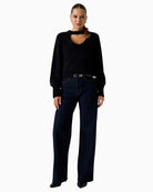 Textured fuzzy fabric on long-sleeve cropped sweater from Guess