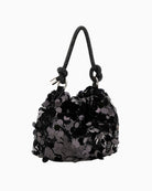 Back view of GUESS Holiday Shine handbag with maxi-sequin detail