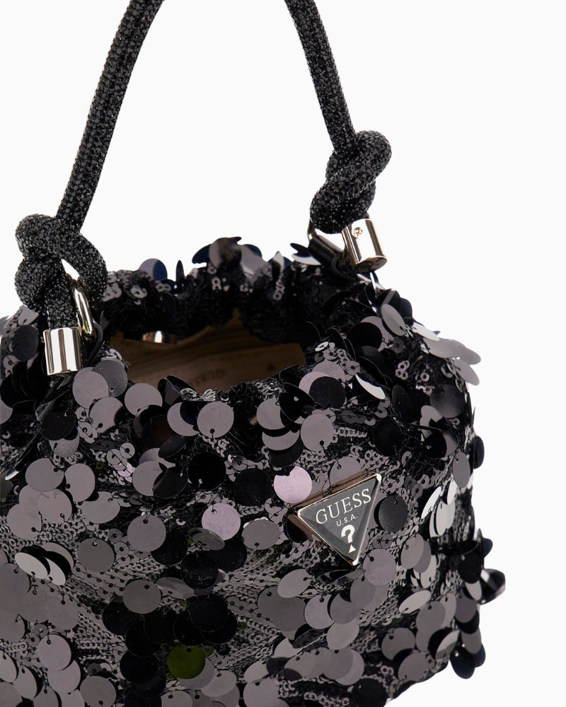 Close-up of detachable chain strap with pale gold finish