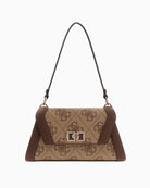Guess brown Karnilla logo shoulder bag front view – Áines Boutique