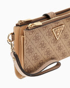 Guess Laurel beige wallet side view with zip detail – Áines Boutique