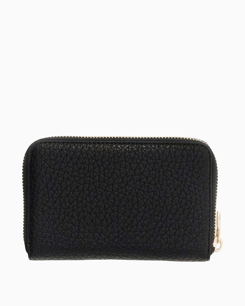 GUESS Marsha SLG Medium Zip Around Wallet black back view – Áines Boutique