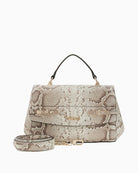Guess Melinda python print handbag beige front view white background – Áines Boutique