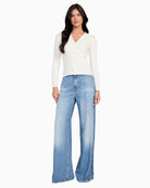 Eco-friendly viscose blend sweater top with long sleeves and stretch