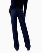 Guess Nicky straight jeans dark blue back view woman wearing – Áines Boutique
