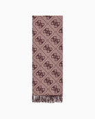 Multicolour Guess scarf with 4G logo print and fringed edges