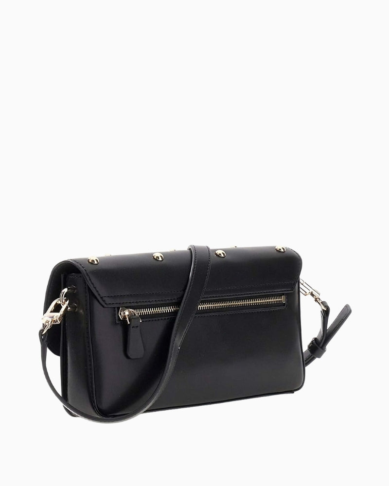 Guess Sadie black flap shoulder bag back view – Áines Boutique