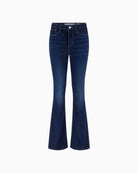 GUESS high-rise flare skinny jeans in dark blue stretch denim