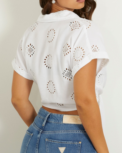 Guess - Short Sleeve Brigitte Satin Embro Shirt