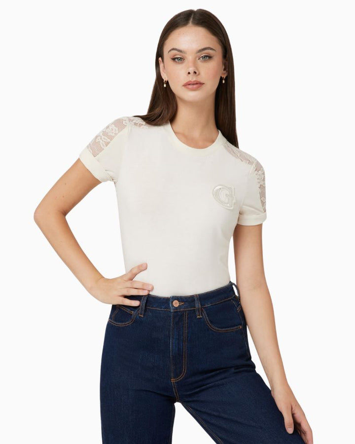 Guess - Shortsleeve Crew Neck Lace Tee 