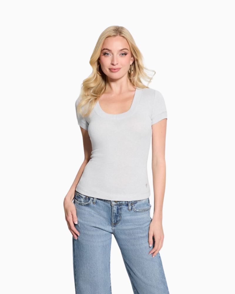 Guess - Tina V Neck Ribs Top 