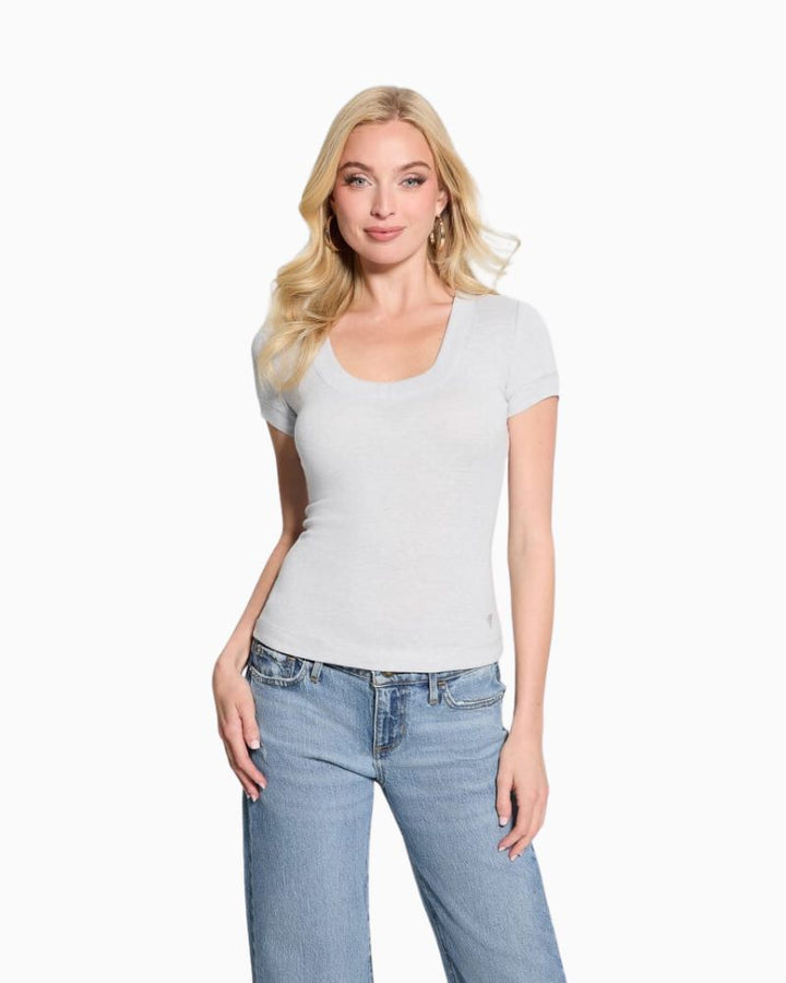 Guess - Tina V Neck Ribs Top 