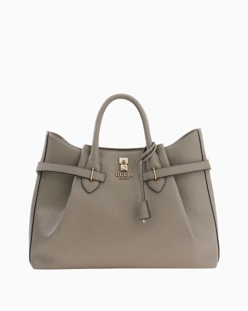 Guess Yesba brown saffiano handbag front view – Áines Boutique