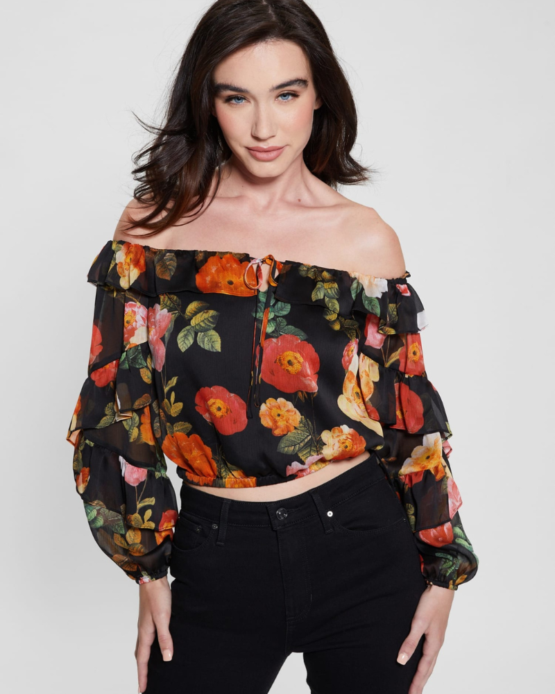 Guess Jeans - Off Shoulder Shani Ruffle Top 