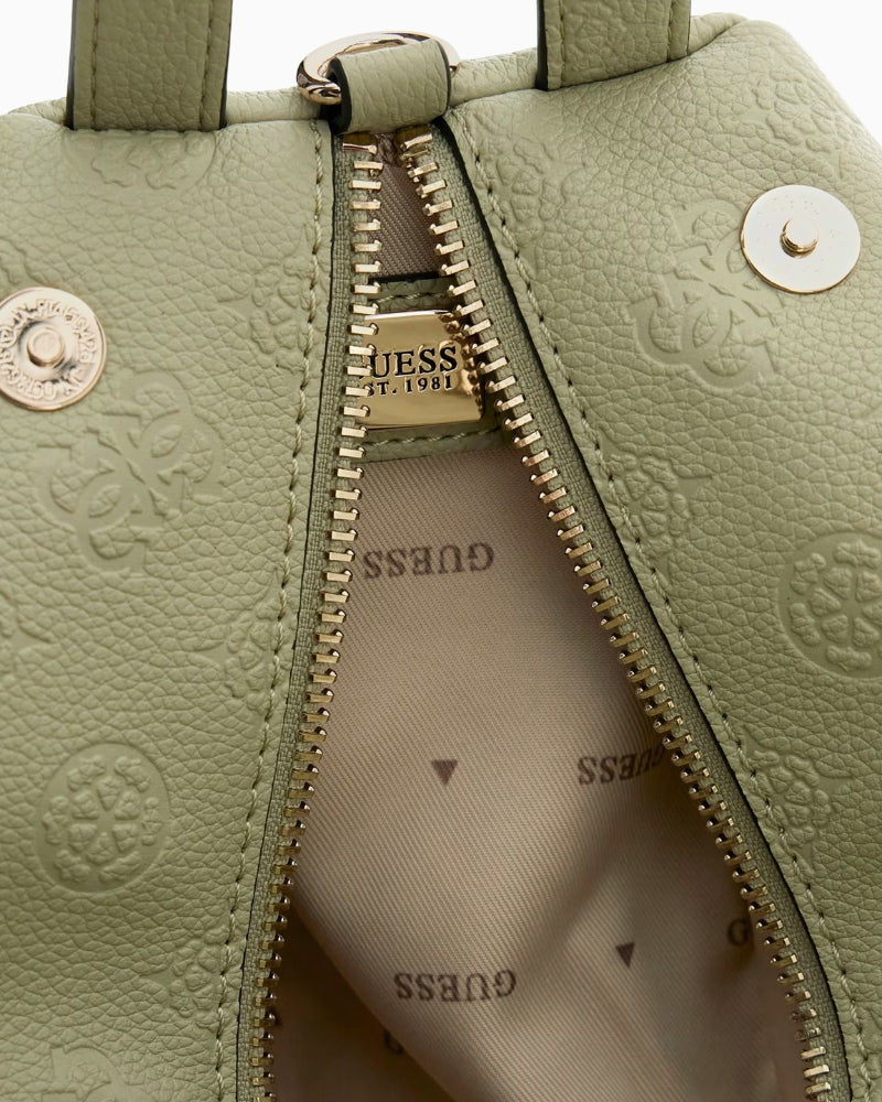 Guess Anise Handbag in sage zipper detail view
