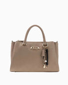 Guess Anise Handbag taupe front view with gold hardware
