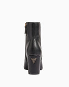Guess Berklie Ankle Boots in black rear view with logo heel detail