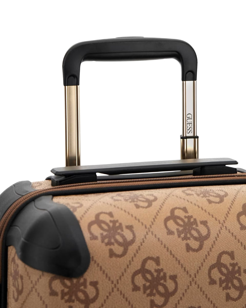 Guess Berta 4G Logo Trolley in latte angled view showing  handle