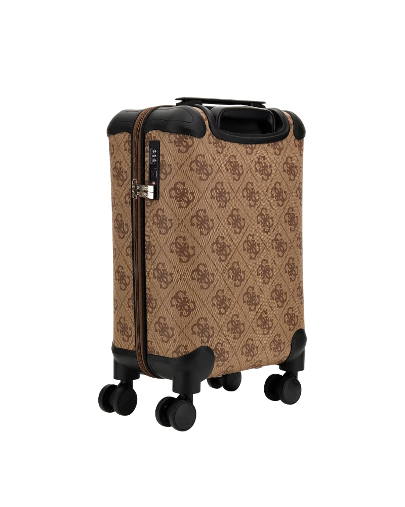 Guess Berta 4G Logo Trolley in latte back view with 4G print