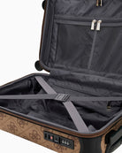 Guess Berta 4G Logo Trolley in latte interior with compression straps 1