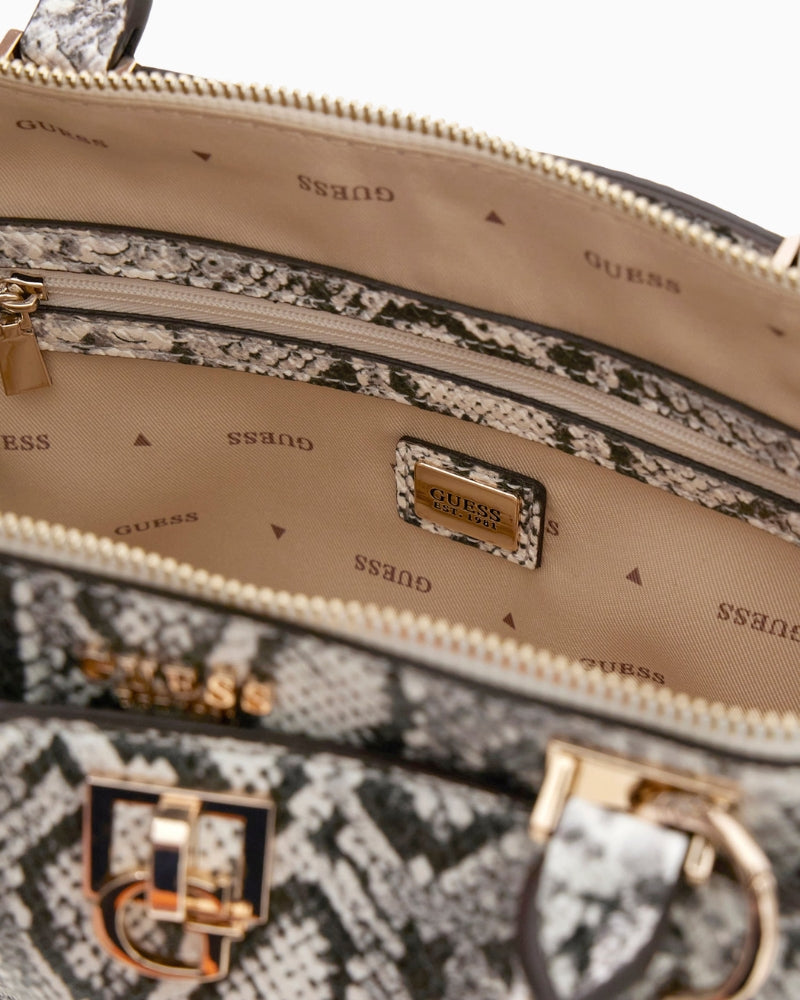 Guess Bianca Girlfriend Satchel Snake interior detail