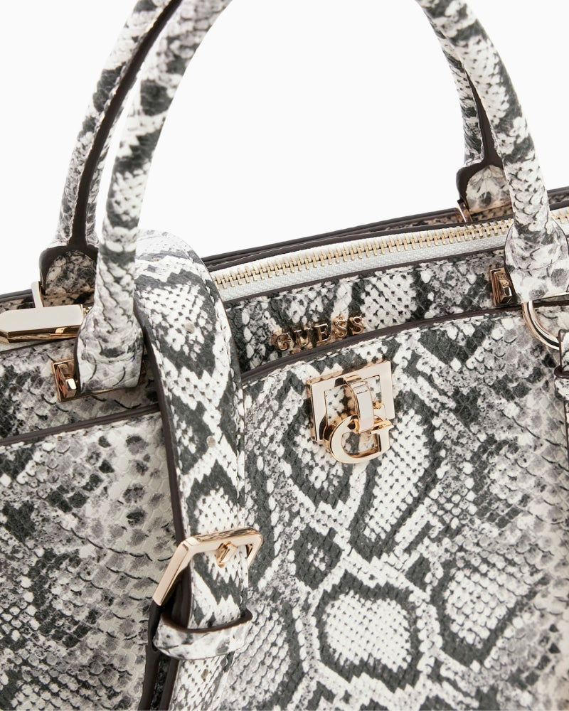 Guess Bianca Girlfriend Satchel Snake lock and hardware detail