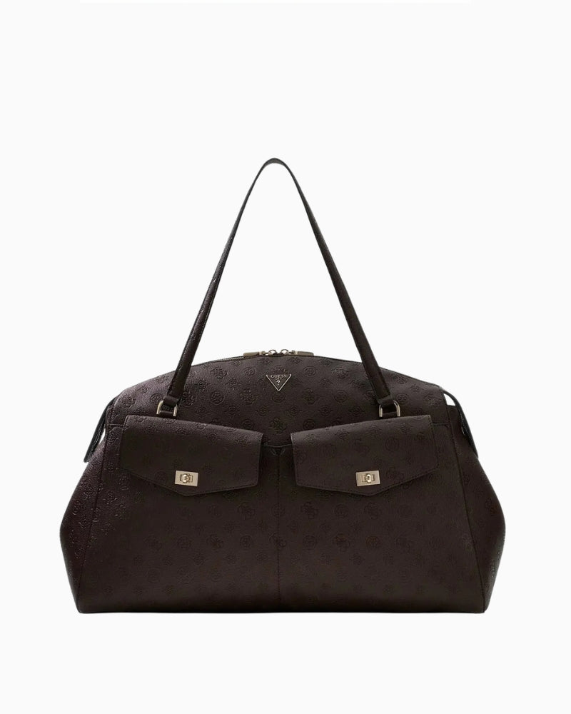Guess Blake Dome Tote Bag in Brown front view