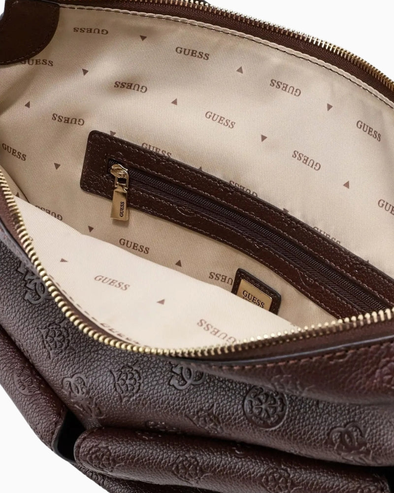 Guess Blake Hobo in Brown Logo interior detail