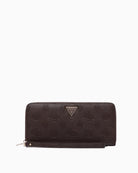 Guess Blake Wallet in brown embossed monogram front view