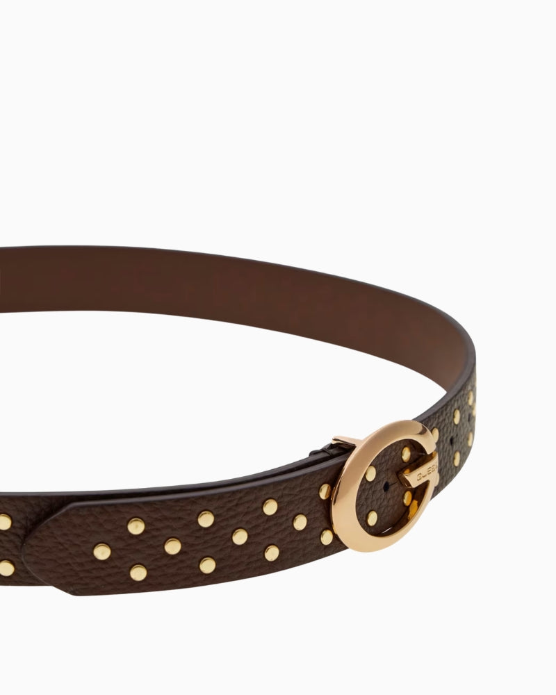 Guess Camden Belt in dark brown faux leather detail