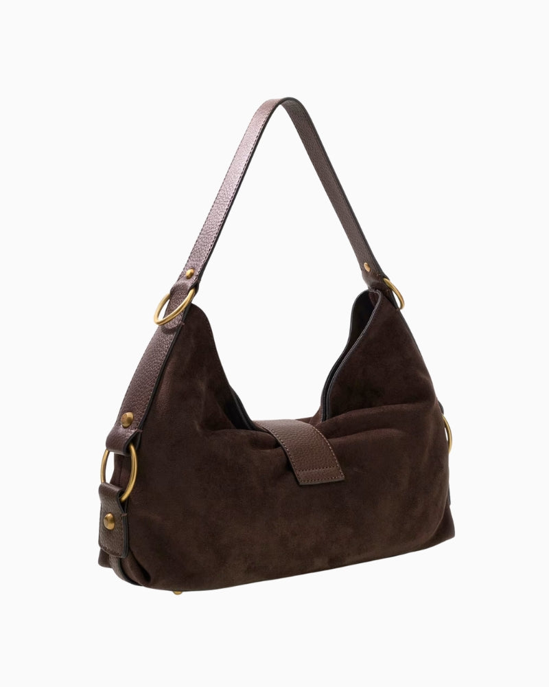 Guess Camden Shoulder Bag in dark brown back view
